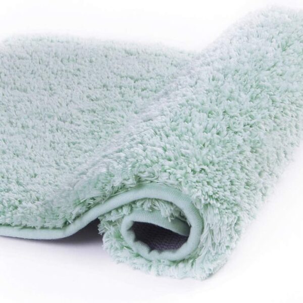 Bathroom Rug Non Slip Bath Mat for Bathroom (16 x 24, Aqua) Water Absorbent Soft Microfiber Shaggy Bathroom Mat Machine Washable Bath Rug for Bathroom Thick Plush Rugs for Shower