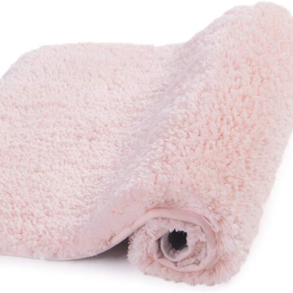 Bathroom Rug Non Slip Bath Mat (16 x 24, Blush) Water Absorbent Soft Microfiber Shaggy Machine Washable Bath Rug for Bathroom Thick Plush Rugs for Shower