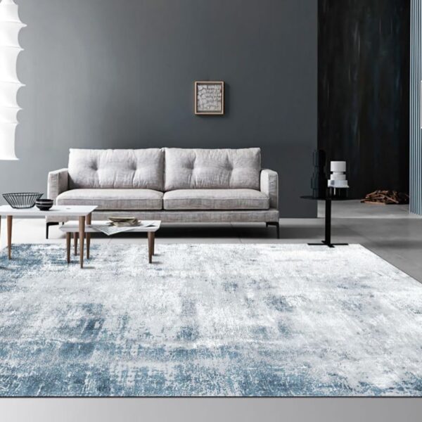 Washable Rug 5'x7' Abstract Machine Washable Rugs Ultra-Thin Area Rugs for Living Room Non Slip Stain Resistant Modern Carpet for Bedroom Dining Room Office Kitchen Blue Rug Washable (Blue)