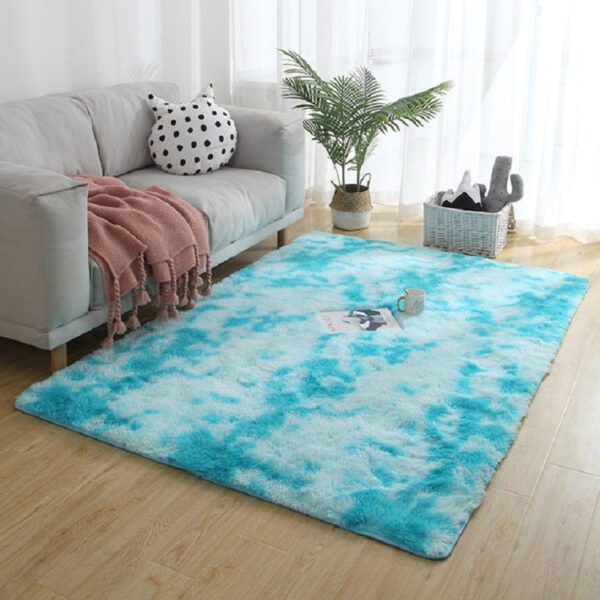 Simple Sofa Bedside Gradient Carpet Living Room Bedroom Mat, Color:Light Blue, Size:50x80cm