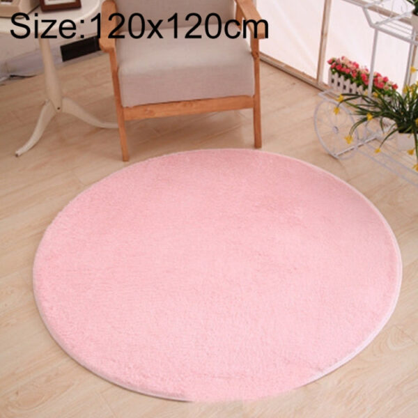 Round Carpet Soft Fleece Mat Anti-Slip Area Rug Kids Bedroom Door Mats, Size:Diameter: 120cm(Pink)