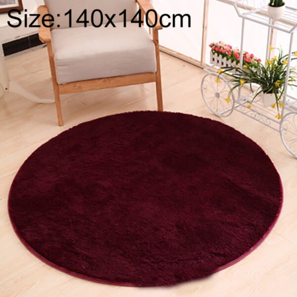 Round Carpet Soft Fleece Mat Anti-Slip Area Rug Kids Bedroom Door Mats, Size:Diameter: 140cm(Wine Red)